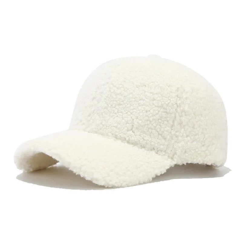 Women's Men's Fuzzy Plush Sherpa Baseball Cap Warm Winter Autumn Soft Sunshade Hat