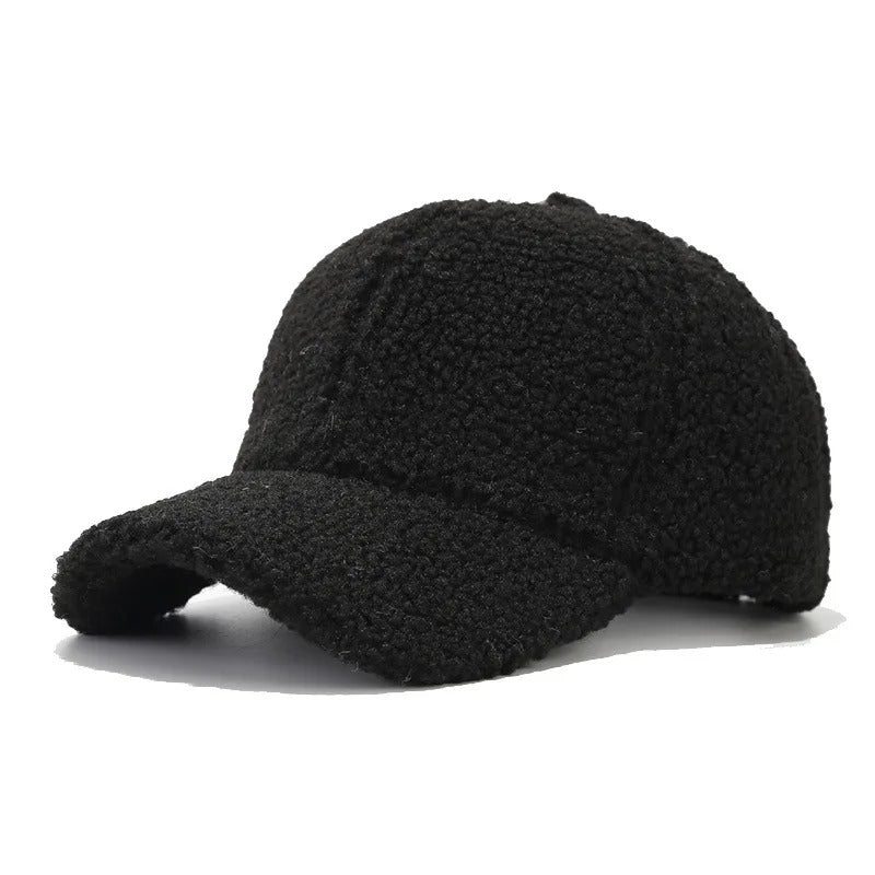 Women's Men's Fuzzy Plush Sherpa Baseball Cap Warm Winter Autumn Soft Sunshade Hat