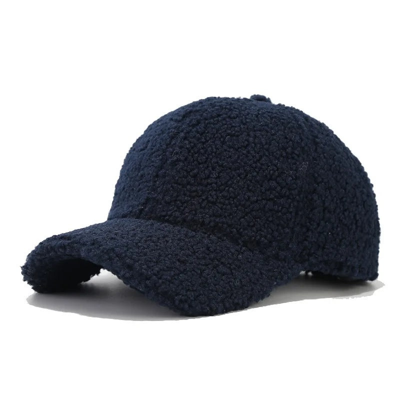 Women's Men's Fuzzy Plush Sherpa Baseball Cap Warm Winter Autumn Soft Sunshade Hat
