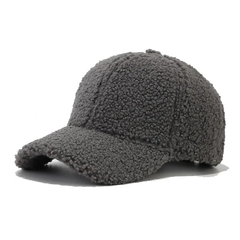 Women's Men's Fuzzy Plush Sherpa Baseball Cap Warm Winter Autumn Soft Sunshade Hat