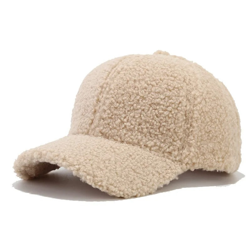 Women's Men's Fuzzy Plush Sherpa Baseball Cap Warm Winter Autumn Soft Sunshade Hat