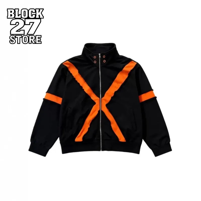 Urban Patchwork Zip-Up Jacket
