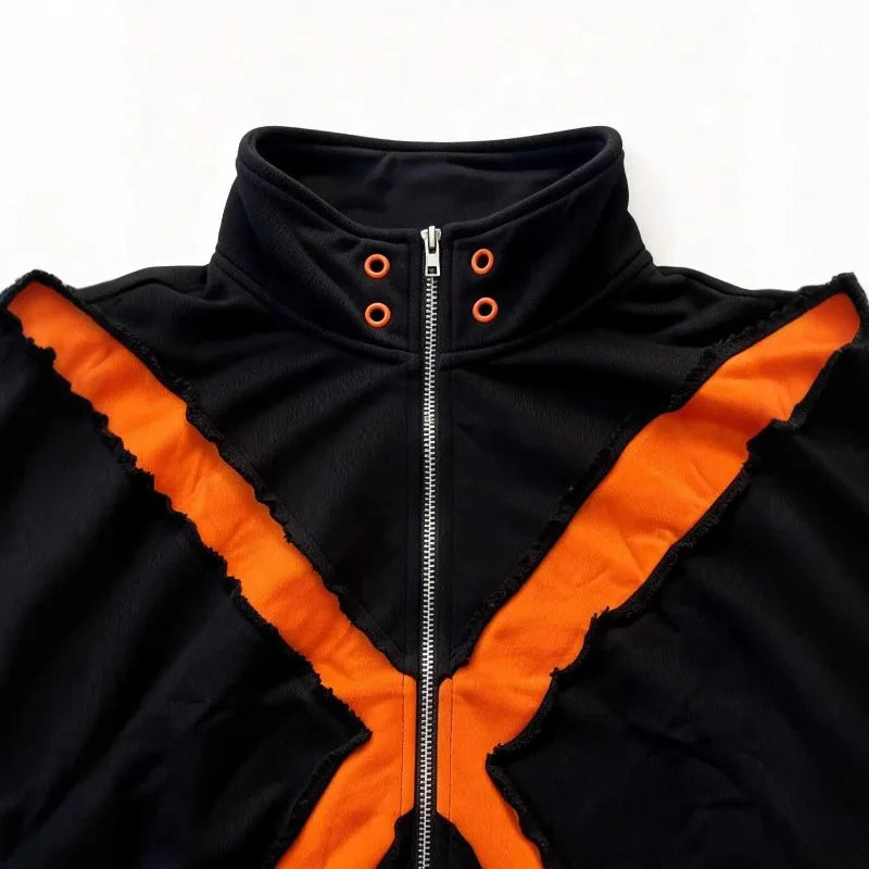 Urban Patchwork Zip-Up Jacket