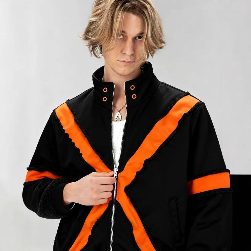 Urban Patchwork Zip-Up Jacket