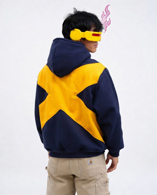 Cyclops X-Men Men's Graphic Zip Up Hoodie Color Block Oversized Streetwear Sweatshirt