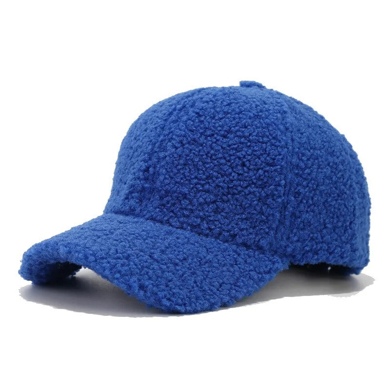 Women's Men's Fuzzy Plush Sherpa Baseball Cap Warm Winter Autumn Soft Sunshade Hat