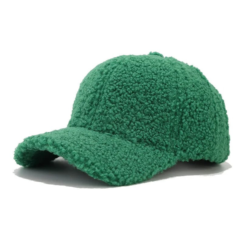 Women's Men's Fuzzy Plush Sherpa Baseball Cap Warm Winter Autumn Soft Sunshade Hat